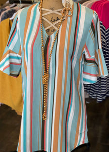 #6127E Stripped Back Zip Top