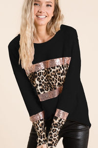 BT1682-01 Leopard Black Top