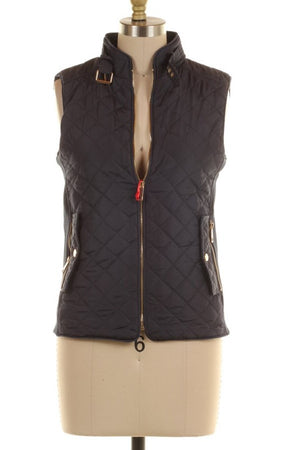 Faux Fur Lined Quilted Vest