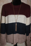 7533 - Color Block Cuff Sweater