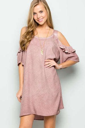 Ruffled Open Sleeve Dress