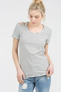 Stripped Cotton Tee